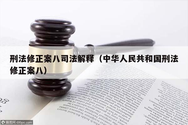 刑法修正案八司法解释（中华人民共和国刑法修正案八）