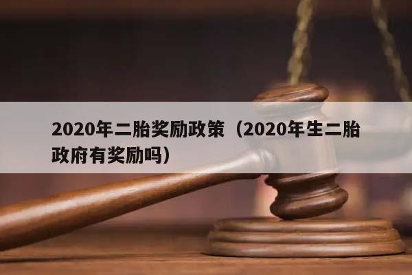 2020年二胎奖励政策（2020年生二胎政府有奖励吗）