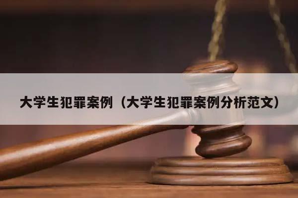 大学生犯罪案例（大学生犯罪案例分析范文）