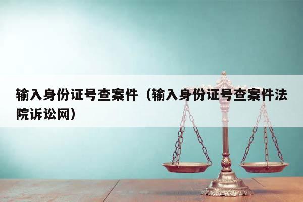 输入身份证号查案件（输入身份证号查案件法院诉讼网）