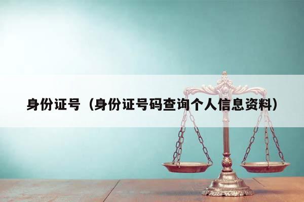 身份证号（身份证号码查询个人信息资料）