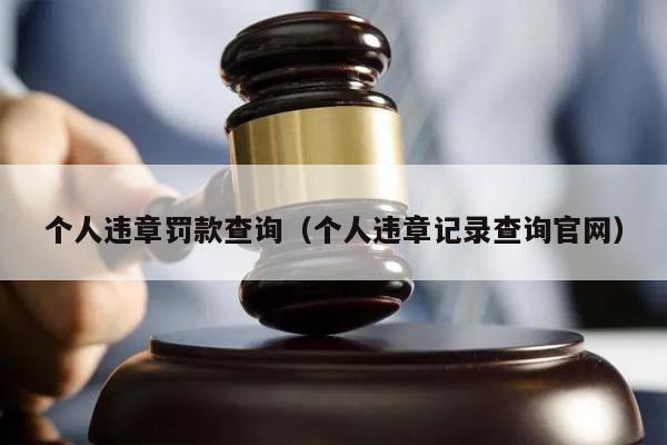 个人违章罚款查询（个人违章记录查询官网）