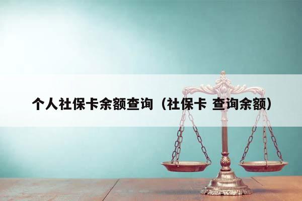 个人社保卡余额查询（社保卡 查询余额）