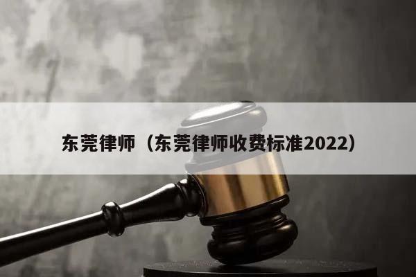 东莞律师（东莞律师收费标准2022）