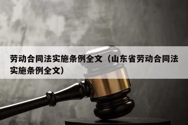 劳动合同法实施条例全文（山东省劳动合同法实施条例全文）