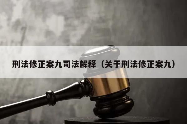 刑法修正案九司法解释（关于刑法修正案九）