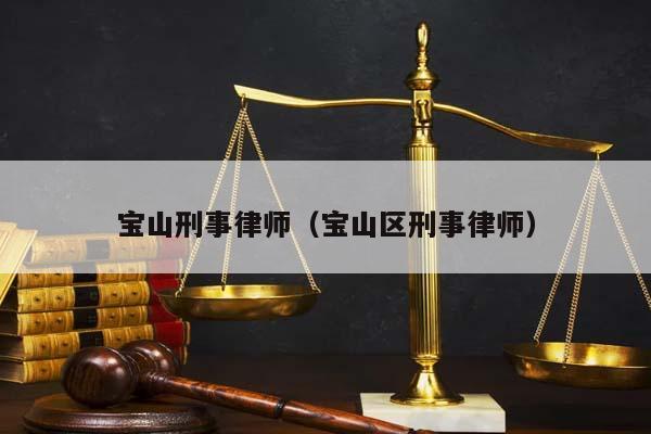 宝山刑事律师（宝山区刑事律师）