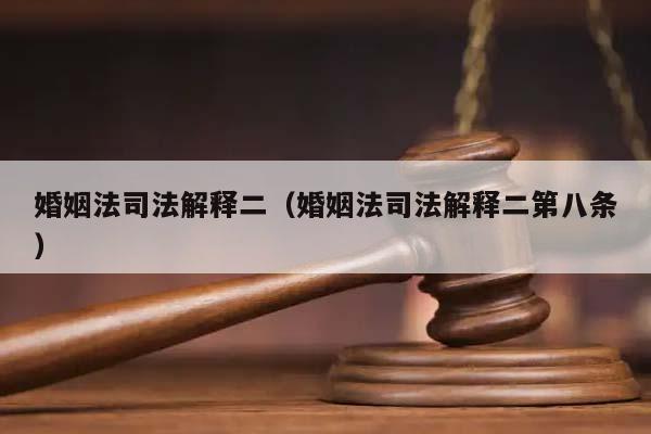 婚姻法司法解释二（婚姻法司法解释二第八条）