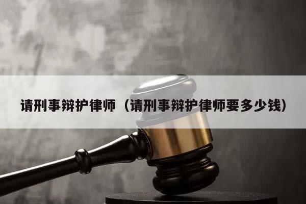 请刑事辩护律师（请刑事辩护律师要多少钱）