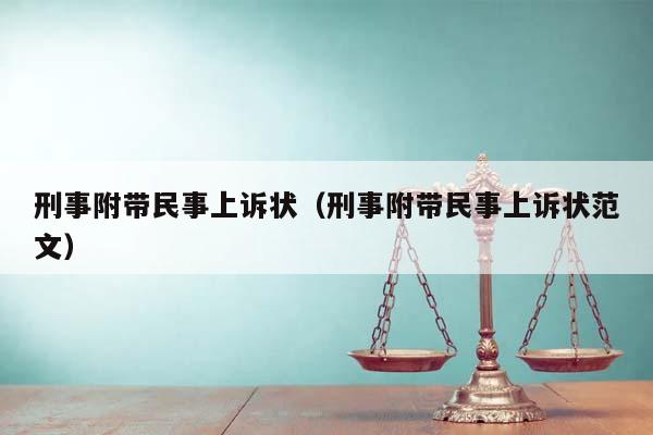 刑事附带民事上诉状（刑事附带民事上诉状范文）