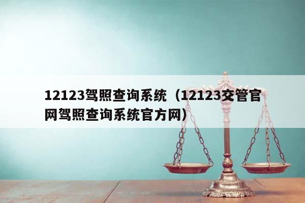 12123驾照查询系统（12123交管官网驾照查询系统官方网）