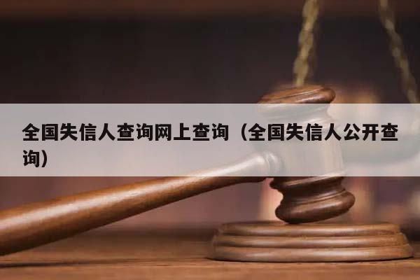 全国失信人查询网上查询（全国失信人公开查询）