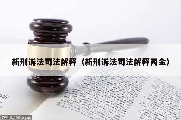 新刑诉法司法解释（新刑诉法司法解释两金）