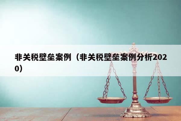 非关税壁垒案例（非关税壁垒案例分析2020）