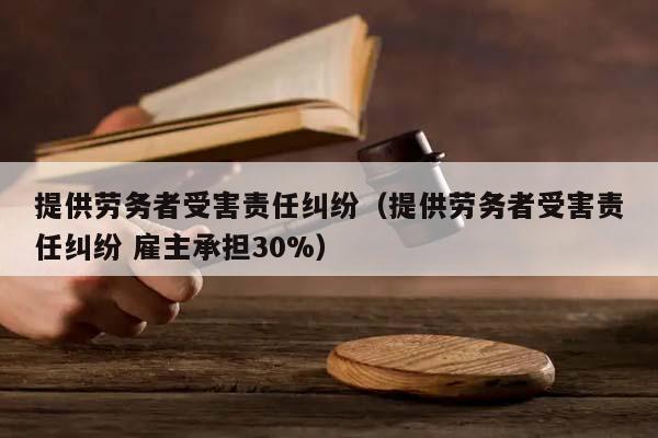 提供劳务者受害责任纠纷（提供劳务者受害责任纠纷 雇主承担30%）