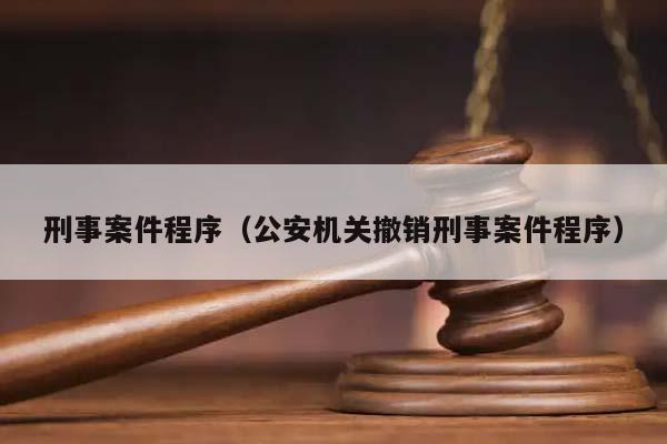 刑事案件程序（公安机关撤销刑事案件程序）