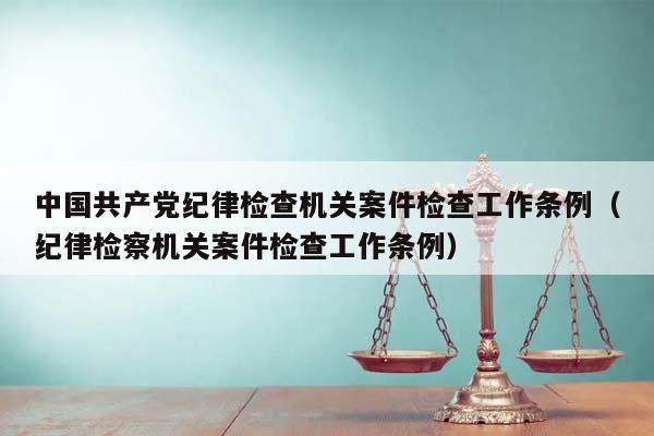 中国共产党纪律检查机关案件检查工作条例（纪律检察机关案件检查工作条例）