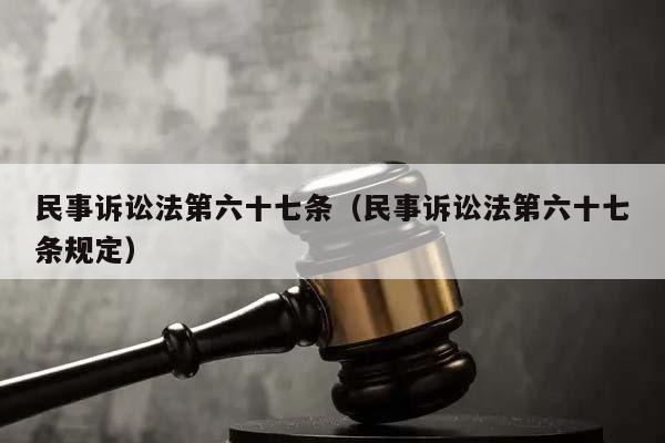 民事诉讼法第六十七条（民事诉讼法第六十七条规定）