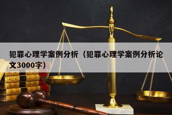 犯罪心理学案例分析（犯罪心理学案例分析论文3000字）