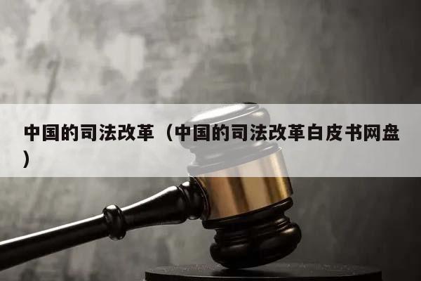 中国的司法改革（中国的司法改革白皮书网盘）