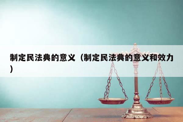 制定民法典的意义（制定民法典的意义和效力）