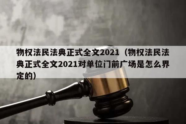 物权法民法典正式全文2021（物权法民法典正式全文2021对单位门前广场是怎么界定的）