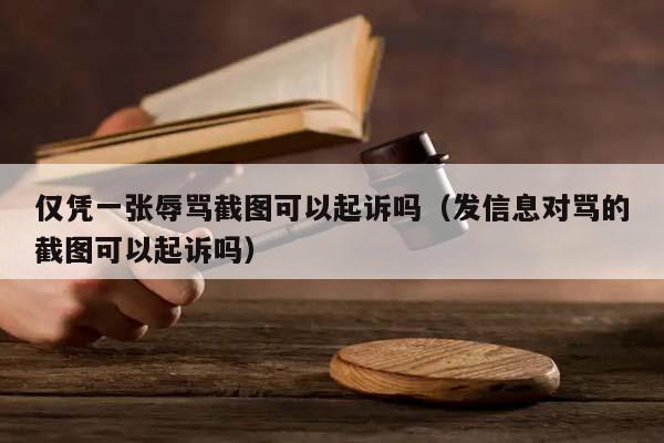 仅凭一张辱骂截图可以起诉吗（发信息对骂的截图可以起诉吗）