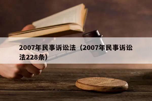 2007年民事诉讼法（2007年民事诉讼法228条）