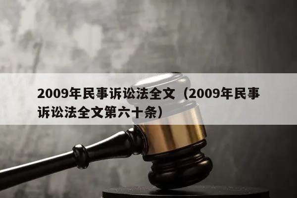 2009年民事诉讼法全文（2009年民事诉讼法全文第六十条）