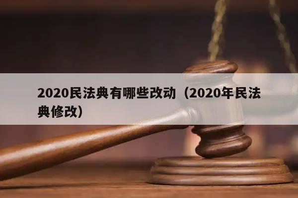 2020民法典有哪些改动（2020年民法典修改）