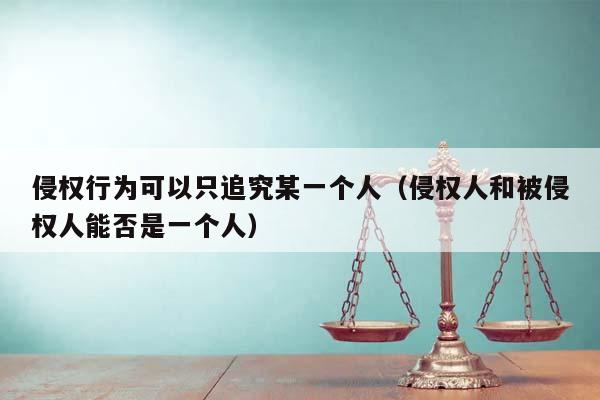 侵权行为可以只追究某一个人（侵权人和被侵权人能否是一个人）