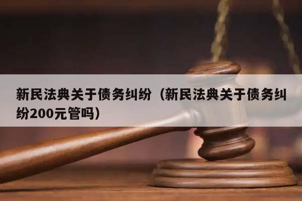 新民法典关于债务纠纷（新民法典关于债务纠纷200元管吗）