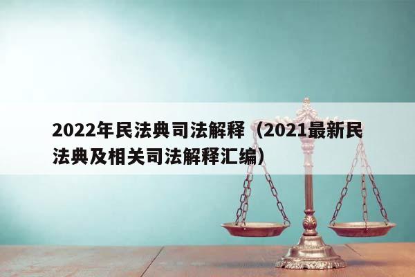 2022年民法典司法解释（2021最新民法典及相关司法解释汇编）