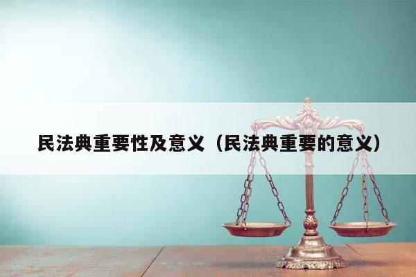 民法典重要性及意义（民法典重要的意义）