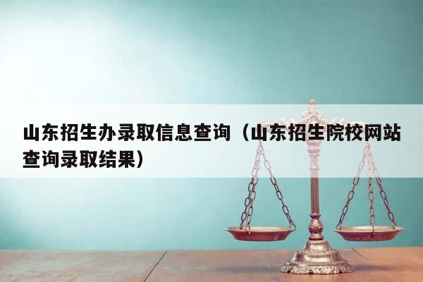 山东招生办录取信息查询（山东招生院校网站查询录取结果）