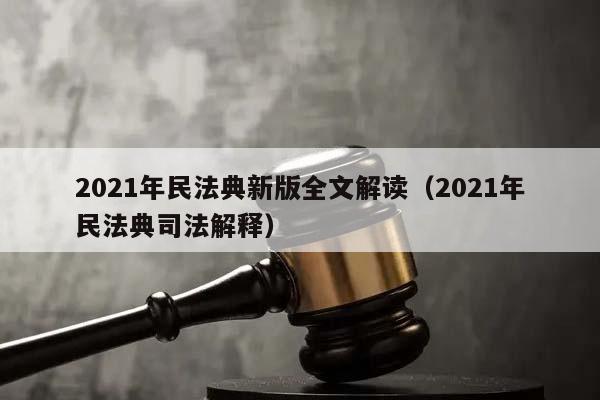 2021年民法典新版全文解读（2021年民法典司法解释）