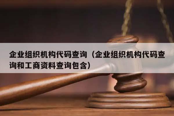 企业组织机构代码查询（企业组织机构代码查询和工商资料查询包含）