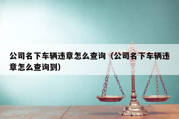 公司名下车辆违章怎么查询（公司名下车辆违章怎么查询到）