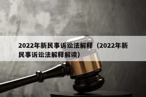 2022年新民事诉讼法解释（2022年新民事诉讼法解释解读）