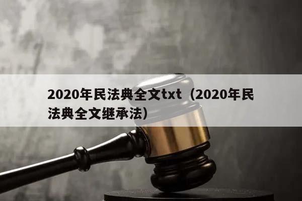 2020年民法典全文txt（2020年民法典全文继承法）