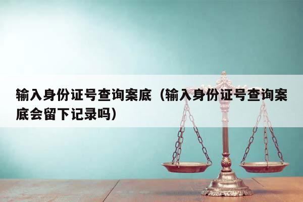 输入身份证号查询案底（输入身份证号查询案底会留下记录吗）