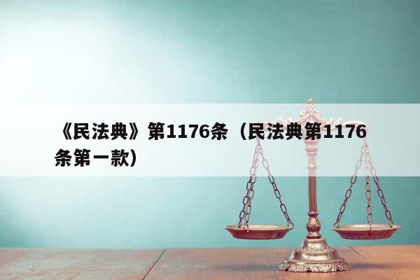 《民法典》第1176条（民法典第1176条第一款）