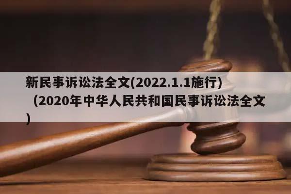 新民事诉讼法全文(2022.1.1施行)（2020年中华人民共和国民事诉讼法全文）