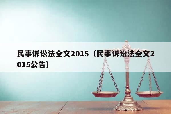 民事诉讼法全文2015（民事诉讼法全文2015公告）