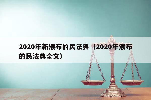 2020年新颁布的民法典（2020年颁布的民法典全文）