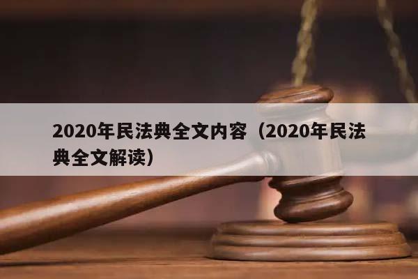 2020年民法典全文内容（2020年民法典全文解读）