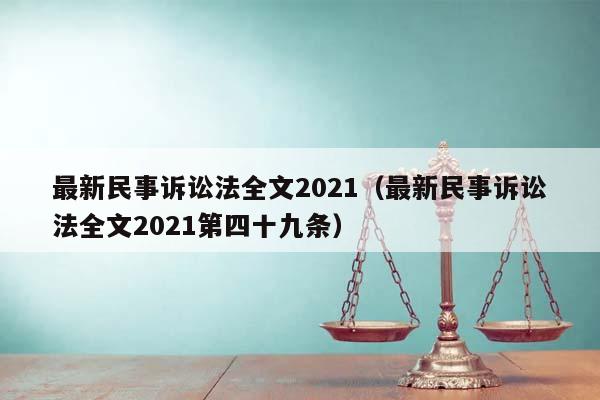 最新民事诉讼法全文2021（最新民事诉讼法全文2021第四十九条）