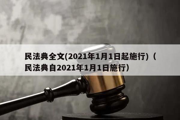 民法典全文(2021年1月1日起施行)（民法典自2021年1月1日施行）