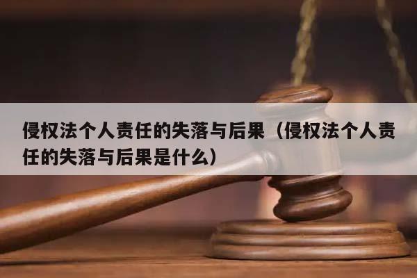 侵权法个人责任的失落与后果（侵权法个人责任的失落与后果是什么）