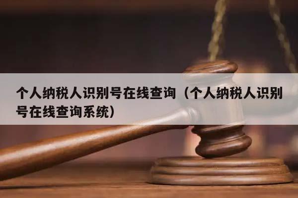 个人纳税人识别号在线查询（个人纳税人识别号在线查询系统）